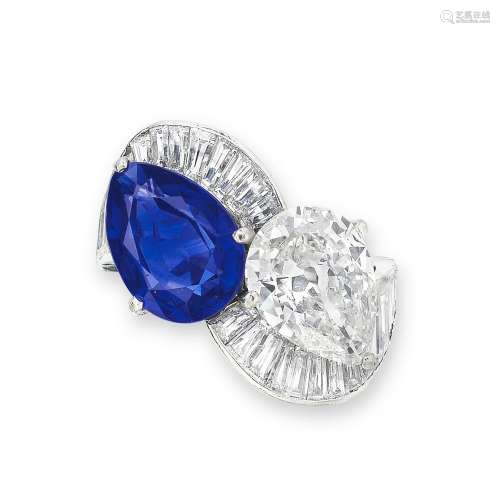 BULGARI SAPPHIRE AND DIAMOND RING1990s