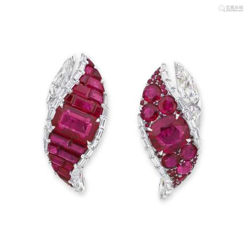 EXQUISITE RUBY AND DIAMOND EARRINGS, BY BOGHOSSÍAN2000s