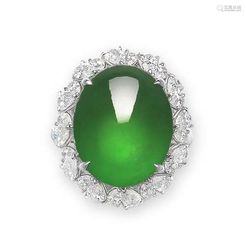 IMPORTANT JADEITE AND DIAMOND RING2010s