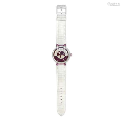 LOUIS VUITTON 'TAMBOUR SPIN TIME' DIAMOND AND RUBY WRISTWATC...