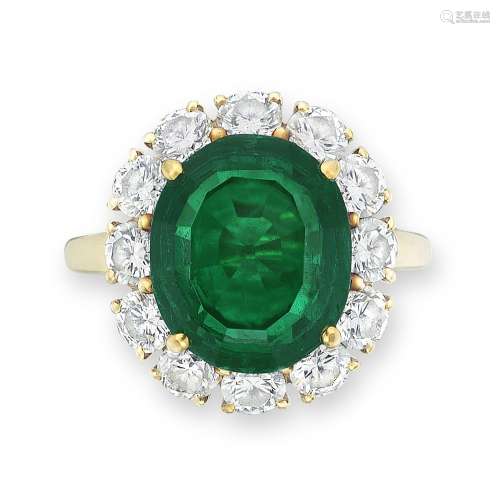 CARTIER EMERALD AND DIAMOND RING2000s