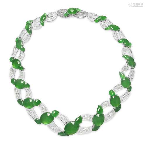 ETCETERA JADEITE, DIAMOND AND SAPPHIRE 'SPARKLING WAVES ON A...