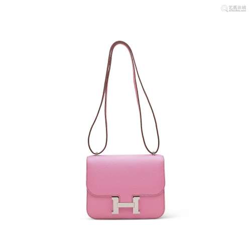 A PINK 5P EPSOM LEATHER MINI CONSTANCE 18 WITH PALLADIUM HAR...