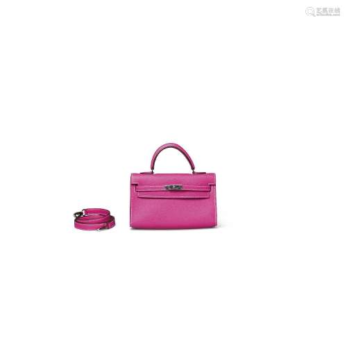 A LIMITED EDITION ROSE TYRIEN EPSOM LEATHER MICRO MINI KELLY...