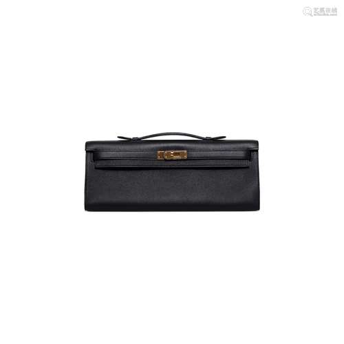 A BLACK SWIFT LEATHER KELLY CUT WITH GOLD HARDWAREHERMÈS, 20...