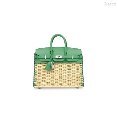 A LIMITED EDITION MENTHE SWIFT LEATHER & OSIER PICNIC BI...