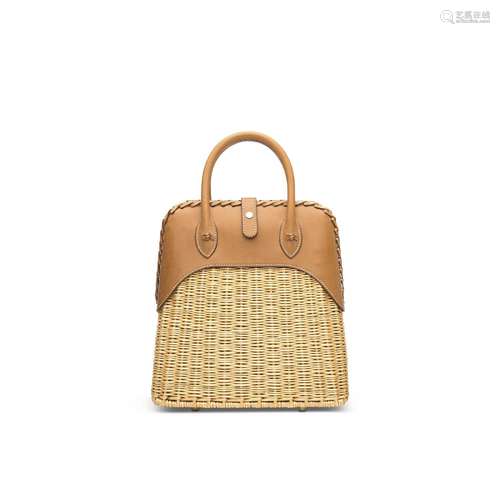 A LIMITED EDITION NATUREL BARÉNIA LEATHER & OSIER PICNIC...