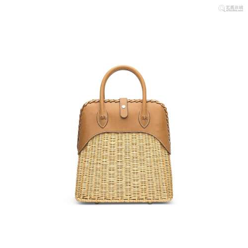 A LIMITED EDITION NATUREL BARÉNIA LEATHER & OSIER PICNIC...