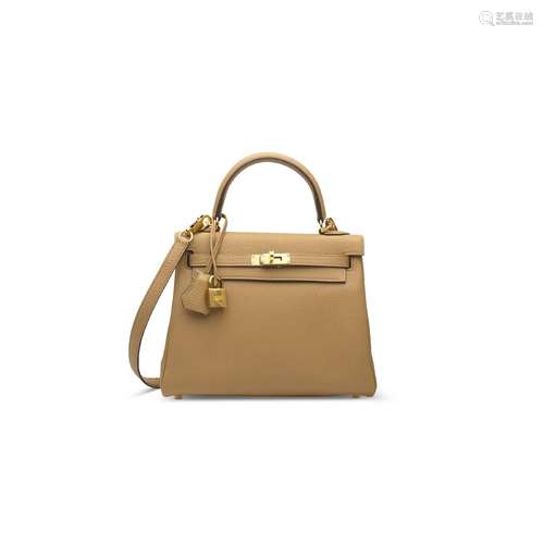 A CHAI TOGO LEATHER RETOURNÉ KELLY 25 WITH GOLD HARDWAREHERM...