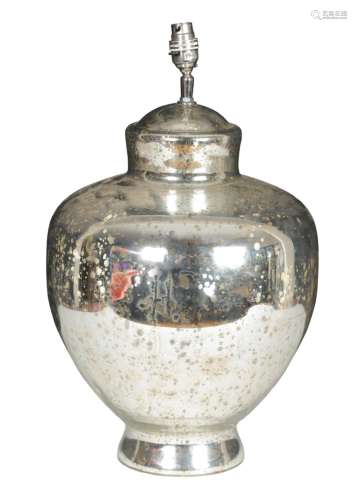 A SILVERED TABLE LAMP BASE