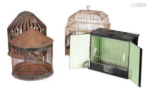 A GROUP OF FOUR VINTAGE BIRD CAGES