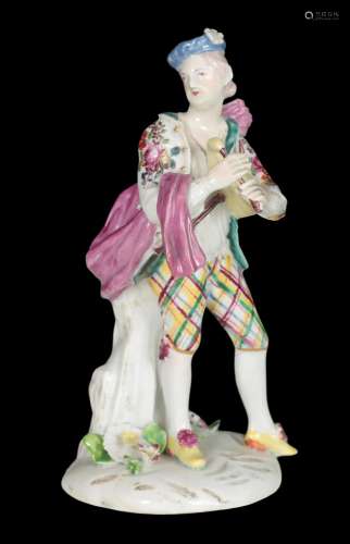 A MID 18TH CENTURY DUESBURY & CO DERBY PORCELAIN FIGURE ...