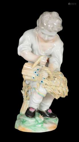 AN 18TH CENTURY DUESBURY & CO DERBY PORCELAIN FIGURE - B...