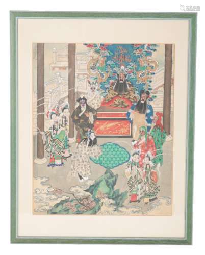 SET OF NINE LATE 19TH CENTURY CHINESE WATERCOLOURS ON SILK -...