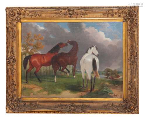 LATE 19TH / EARLY 20TH CENTURY ENGLISH SCHOOL, HORSES IN PAS...