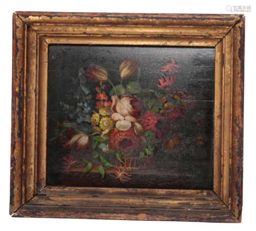 EARLY 19TH CENTURY SCHOOL - STILL LIFE STUDY OF FLOWERS IN A...