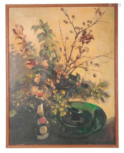 JACK MERRIOT (1901-1968) A STILL LIFE WITH HOLLY