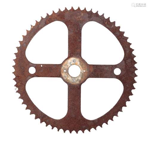 A LARGE CAST IRON COG