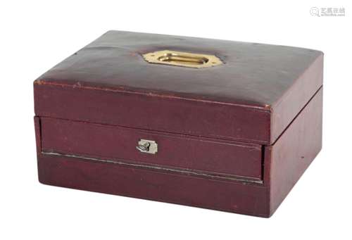 A VICTORIAN LEATHER BOUND WRITING CASE