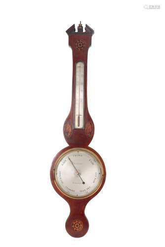 A 19TH CENTURY MAHOGANY WHEEL BAROMETER