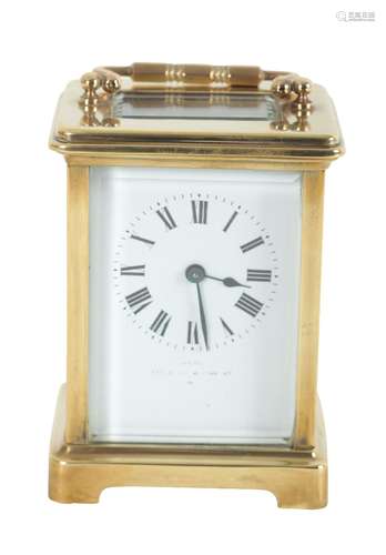 A FRENCH BRASS CASED CARRIAGE CLOCK