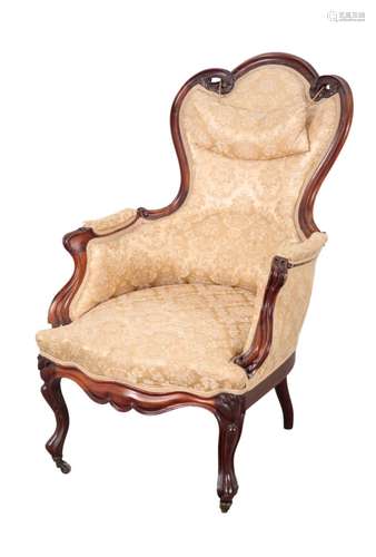 A VICTORIAN MAHOGANY ARMCHAIR