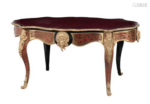 A VICTORIAN BOULLE WORK AND GILT METAL MOUNTED CENTER TABLE ...