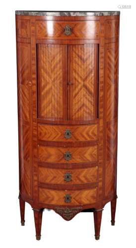 A LOUIS XVI STYLE KINGWOOD BOWFRONT TALL CHEST