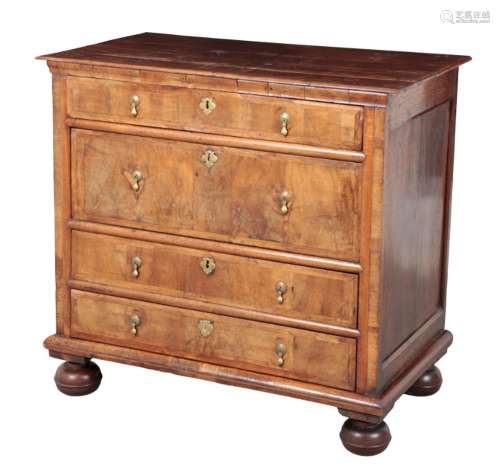 A WILLIAM AND MARY WALNUT CHEST OF DRAWERS