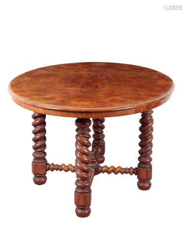 A VICTORIAN WALNUT CENTER TABLE