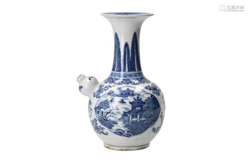 A blue and white porcelain kendi