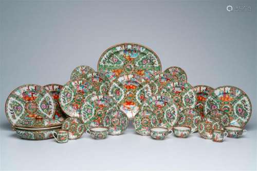 A large collection of Chinese Canton famille rose porcelain ...