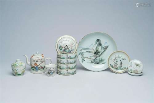 A varied collection of Chinese qianjiang cai porcelain, 19th...