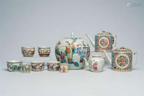 A varied collection of Chinese famille rose porcelain with f...