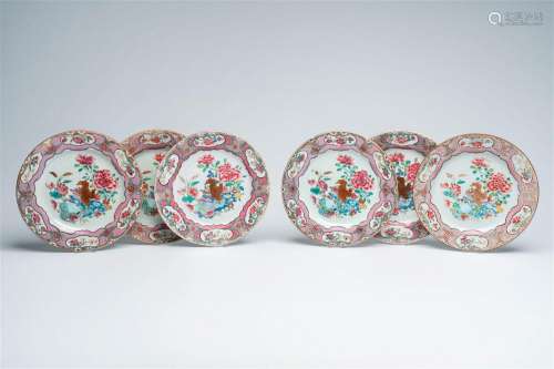 Six Chinese famille rose and French Samson famille rose styl...