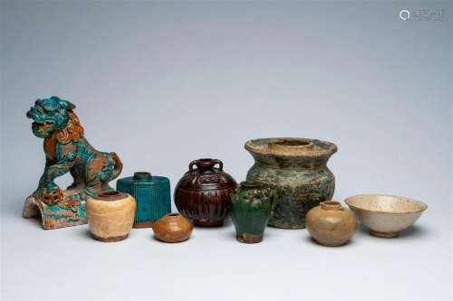 Nine pieces of Chinese and Southeast-Asian ceramics, probabl...