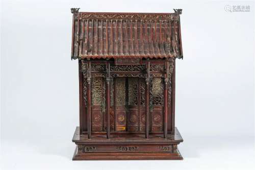 A Chinese gilt and lacquered wood Shangxi home altar, ca. 19...