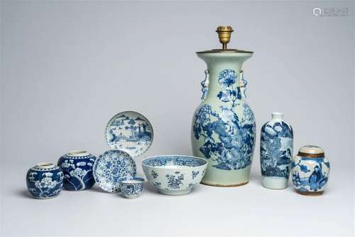 A varied collection of Chinese blue and white porcelain, Kan...