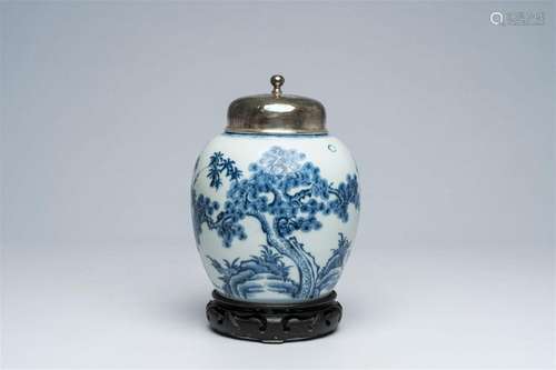 A Chinese blue and white 'Three friends of winter' jar with ...