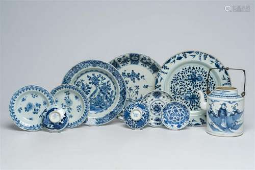 .A varied collection of Chinese blue and white porcelain wit...