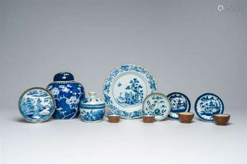 A varied collection of Chinese blue and white wares, Qianlon...