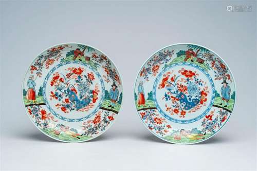 A pair of 'Amsterdams bont' Dutch-decorated Chinese Imari-st...