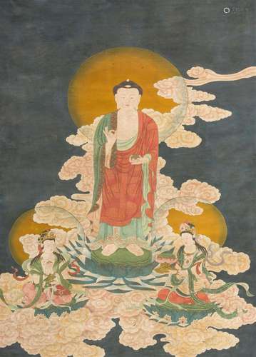 A' Buddha in Tushita heaven' thangka, Nepal, 19th C.