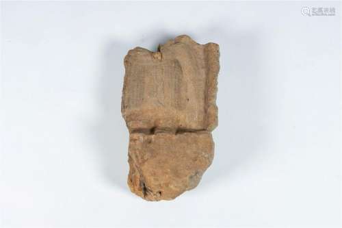 A stone fragment of an Apsara, Khmer, Angkor Wat, Cambodia, ...