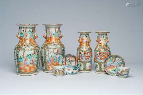 A varied collection of Chinese Canton famille rose porcelain...