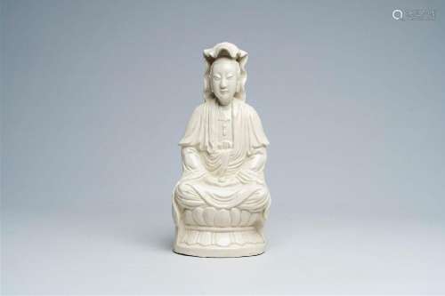 A Chinese blanc de Chine figure of Guanyin, 19th C.