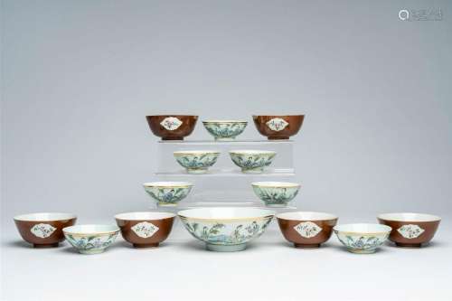 A varied collection of Chinese qianjiang cai and famille ros...