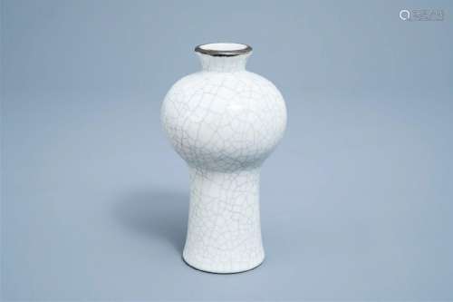 A Chinese crackle glazed meiping vase, Qing