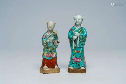 Two Chinese famille rose figures, Jiaqing