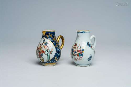 Two Chinese famille rose 'Mandarin' milk jugs, Qianlong